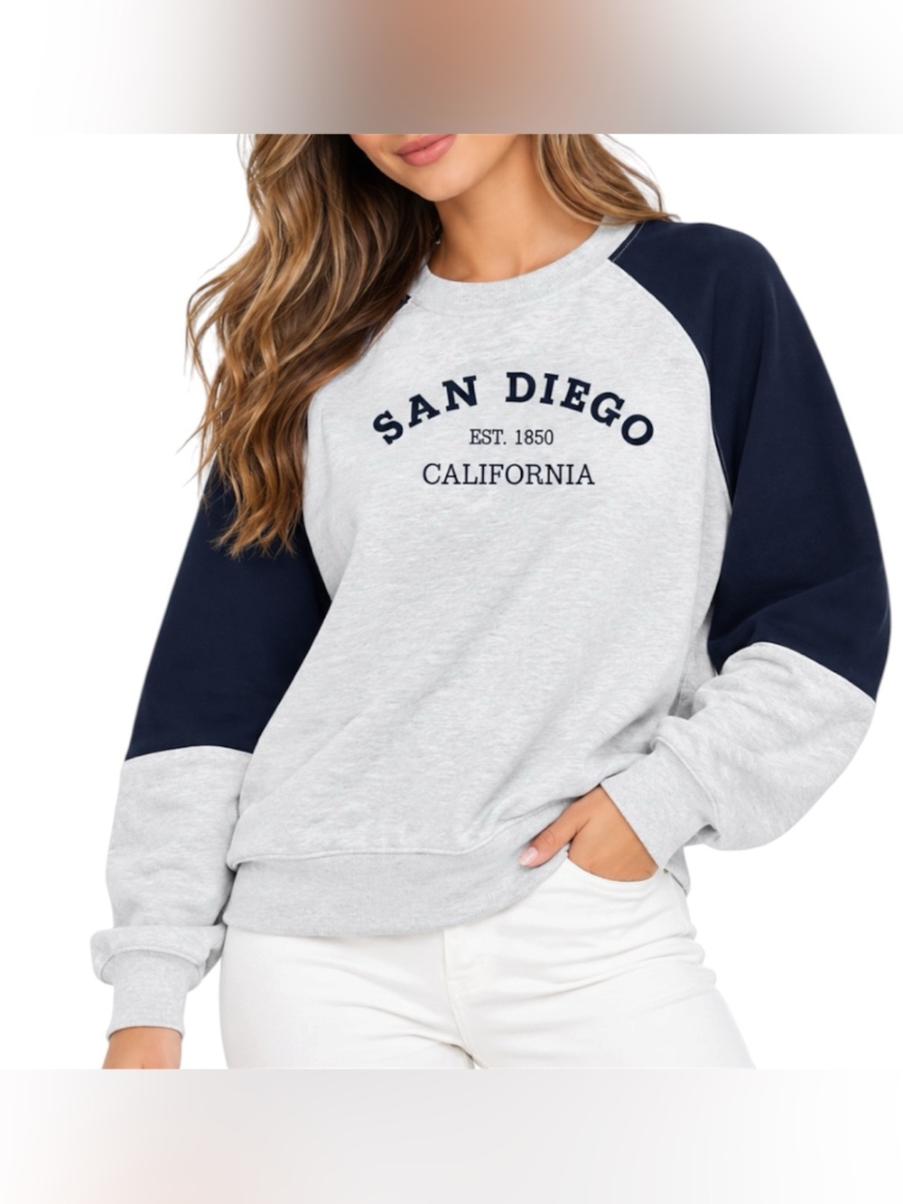 R+LAXX San Diego California Crewneck Oversized Sweater